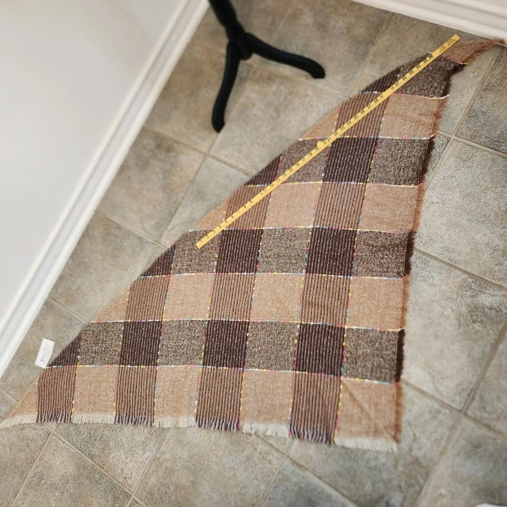 NWT Grace & Lace Brown Plaid Blanket Scarf  Fringe Winter Autumn Warm Shawl Wrap